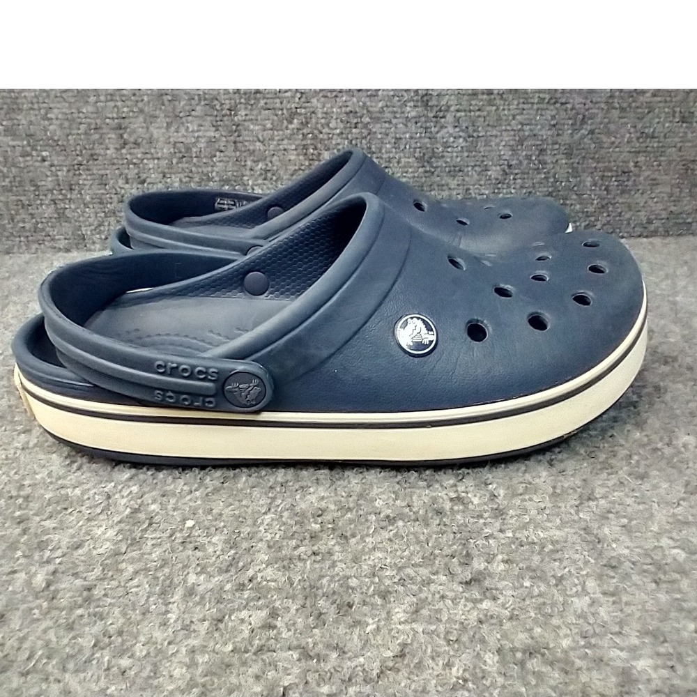 Crocs Crocband Clogs Unisex Men 7 Women 9 Navy Blue Sporty Slip On Shoes